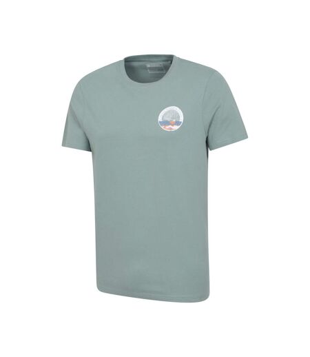 Mens St Davids Printed Organic T-shirt Pale Green Mountain Warehouse