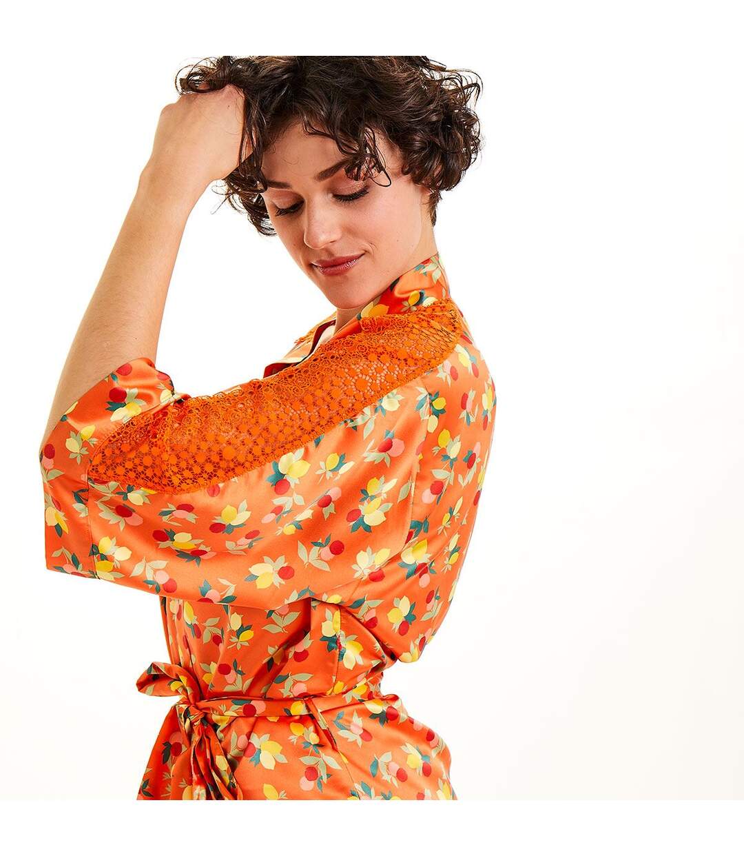 Kimono imprimé orange Nouméa