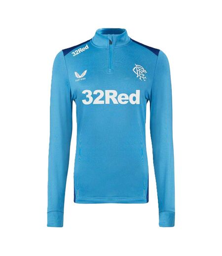 Unisex Adult 2023/2024 Rangers Fc Quarter Zip Training Midlayer Blue Castore