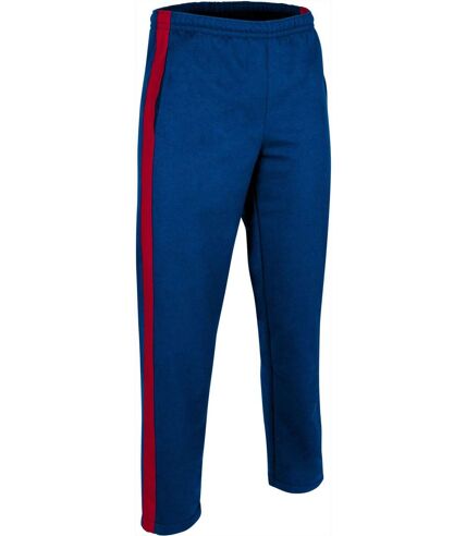 Pantalon jogging homme avec bande contrastée - PARK - bleu marine et rouge
