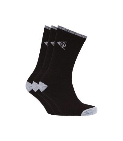 Dunlop Mens Shawlong Sports Socks (Pack of 3) (Black)