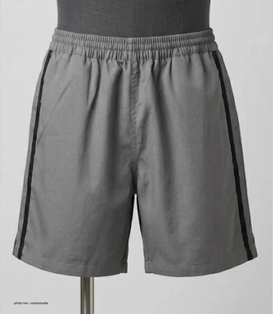 Short homme CHALLENGER 8L gris noir : le short en coton ultra-confortable spécial moisson-3