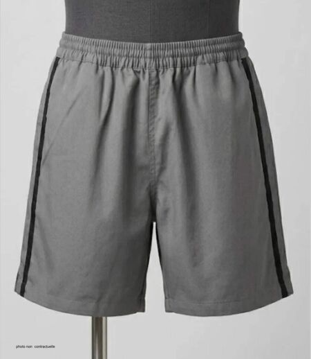 Short homme CHALLENGER 8L gris noir : le short en coton ultra-confortable spécial moisson