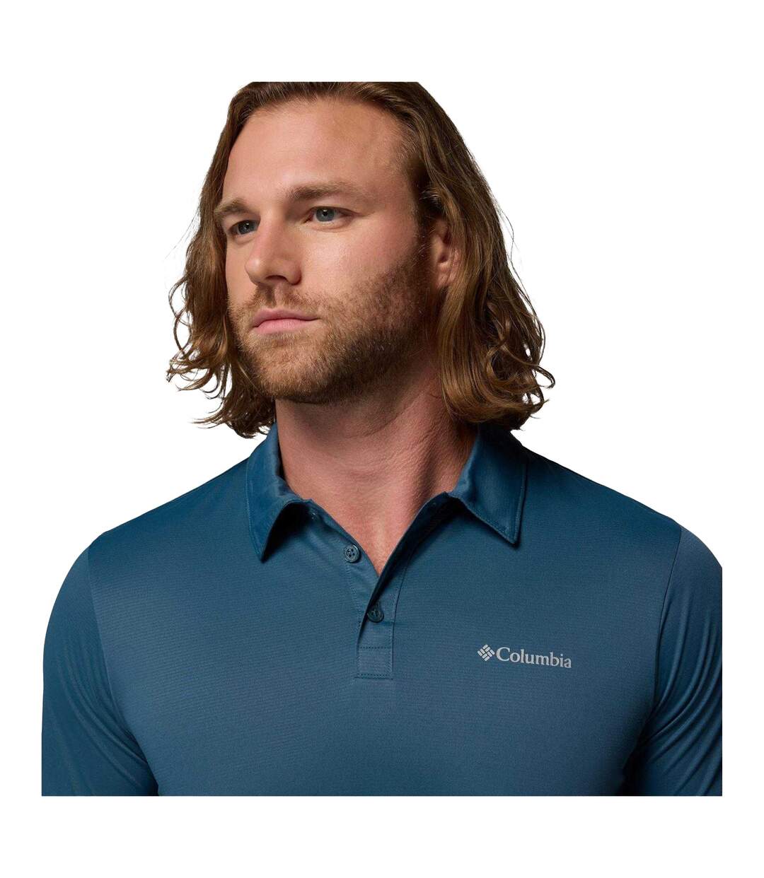 Mens Short-sleeved Polo Shirt Blue Columbia-3