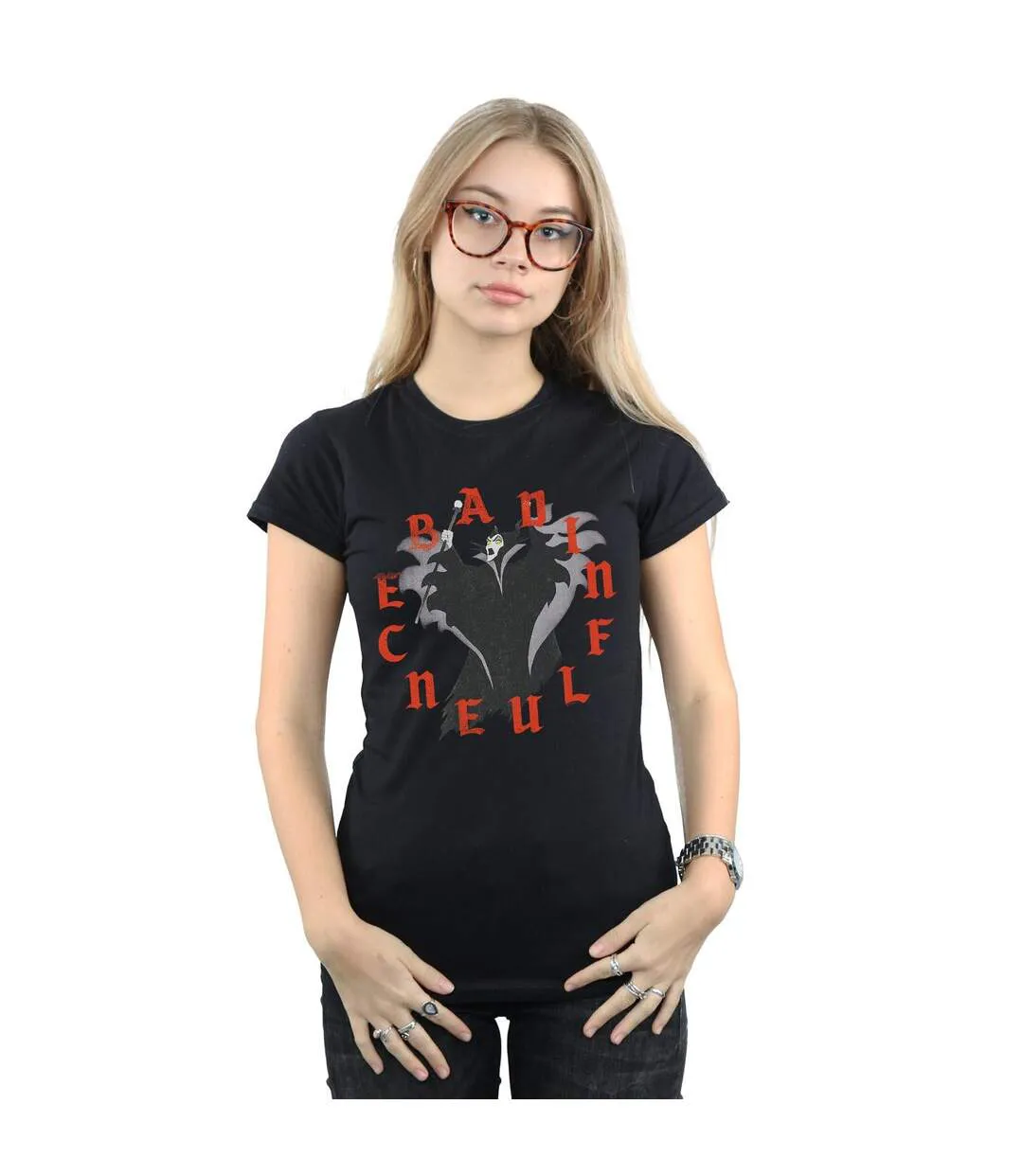 Disney T-shirt en coton Femme/Madame Maleficent Bad Influence (Noir) - UTBI44505-2