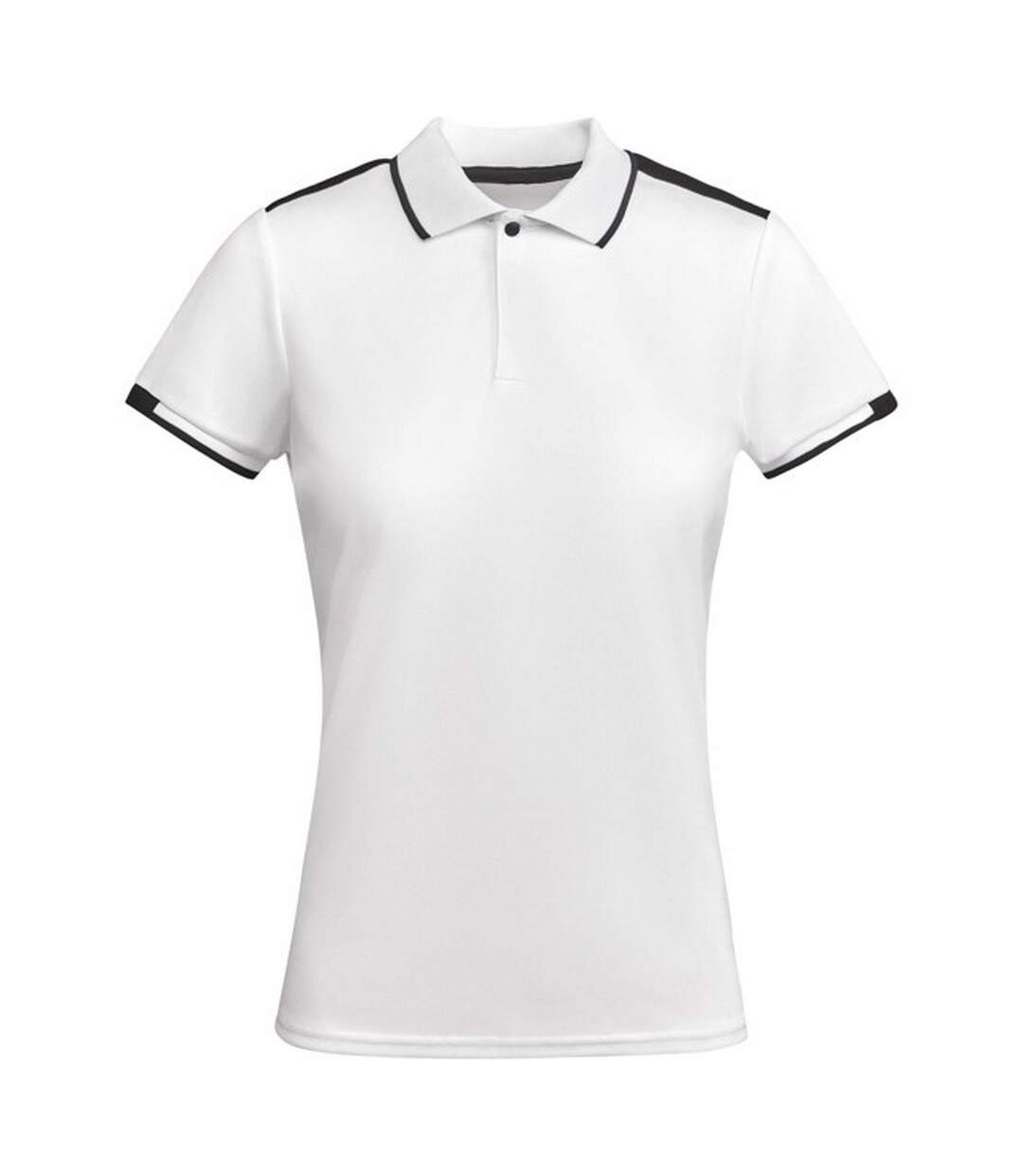 Polo tamil femme blanc / noir uni Roly-1