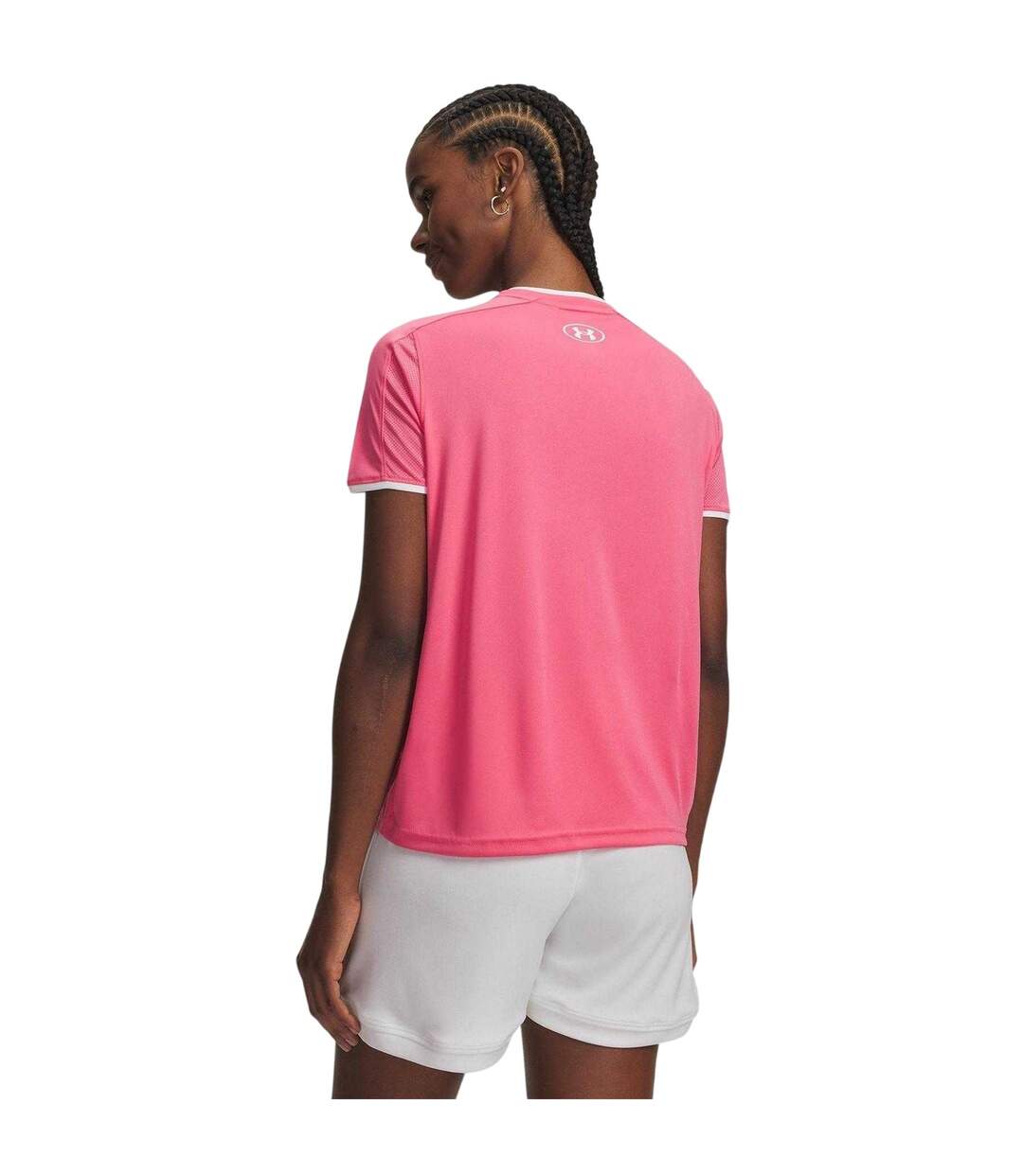 Womens/ladies Challenger Train Performance T-shirt Super Pink Under Armour-3
