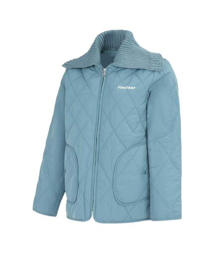 Doudoune Motif/style Matelassé Femme Bleu Firetrap