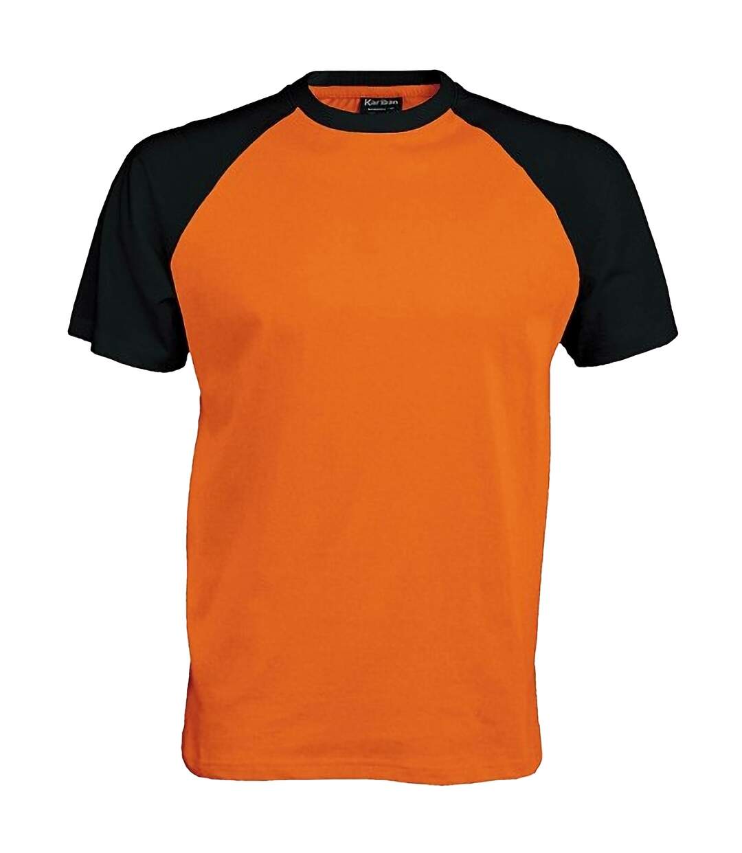 T-shirt de baseball à manches courtes  pour homme orange/noir Kariban