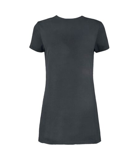 Womens/ladies Rebel Rebel David Bowie T-shirt Dress Charcoal Amplified
