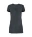 Womens/ladies Rebel Rebel David Bowie T-shirt Dress Charcoal Amplified-2