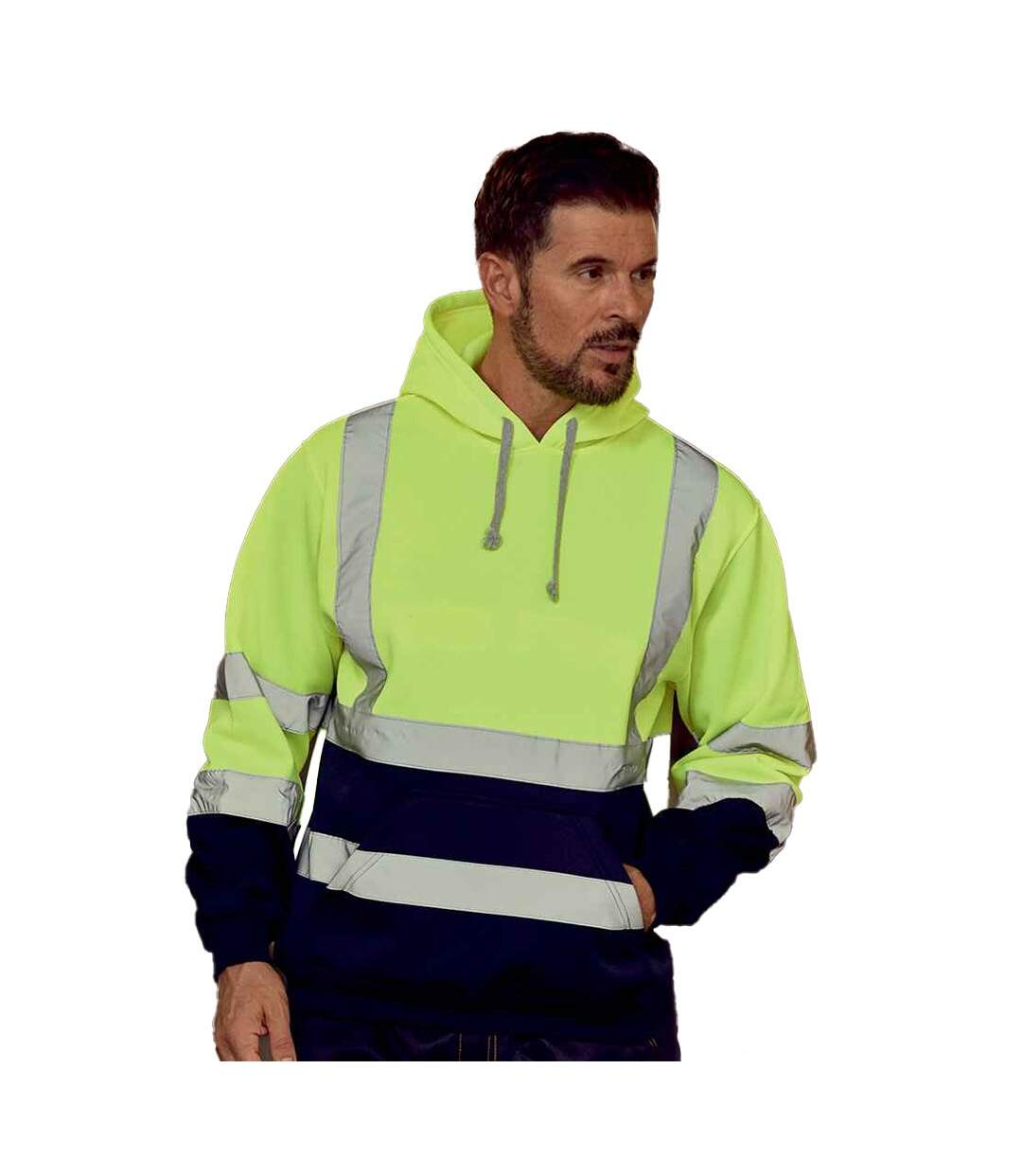 Yoko Mens Hi-Vis Hoodie (Jaune/Marine) - UTPC5668-3