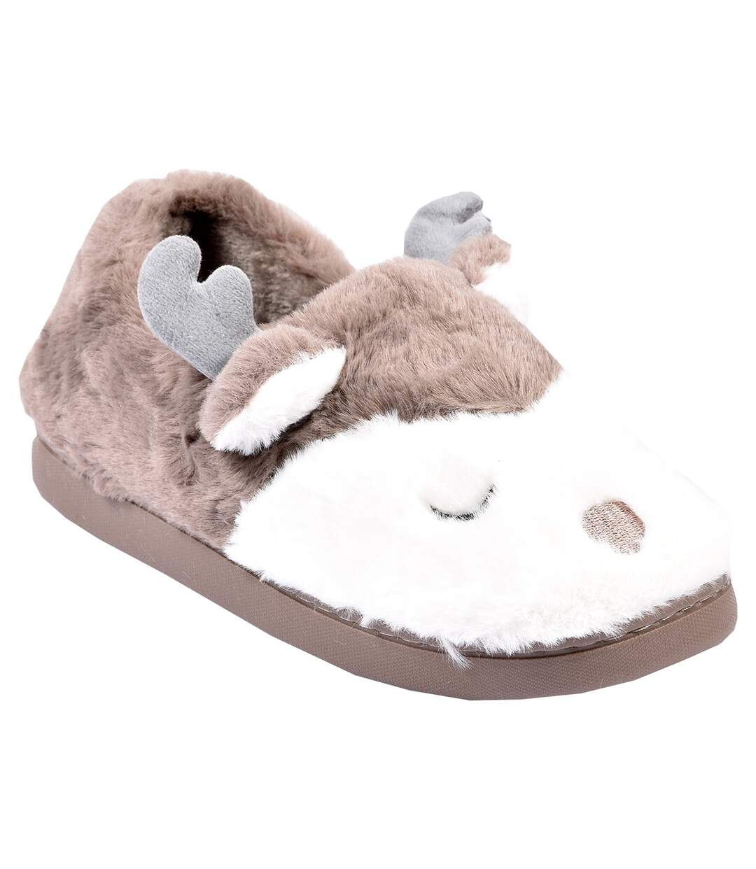 PANTOUFLE Femme Chausson Fantaisie MD8699 MARRON