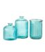 Vase Bouteille en Verre Stripe 23cm Bleu Aqua-2