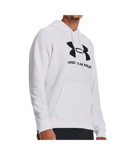 Sweat à capuche blanc homme under armour rival fleece - l