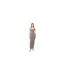 Womens/ladies Rhinestone Mesh Scoop Neck Slim Maxi Dress Silver AmyLynn-1