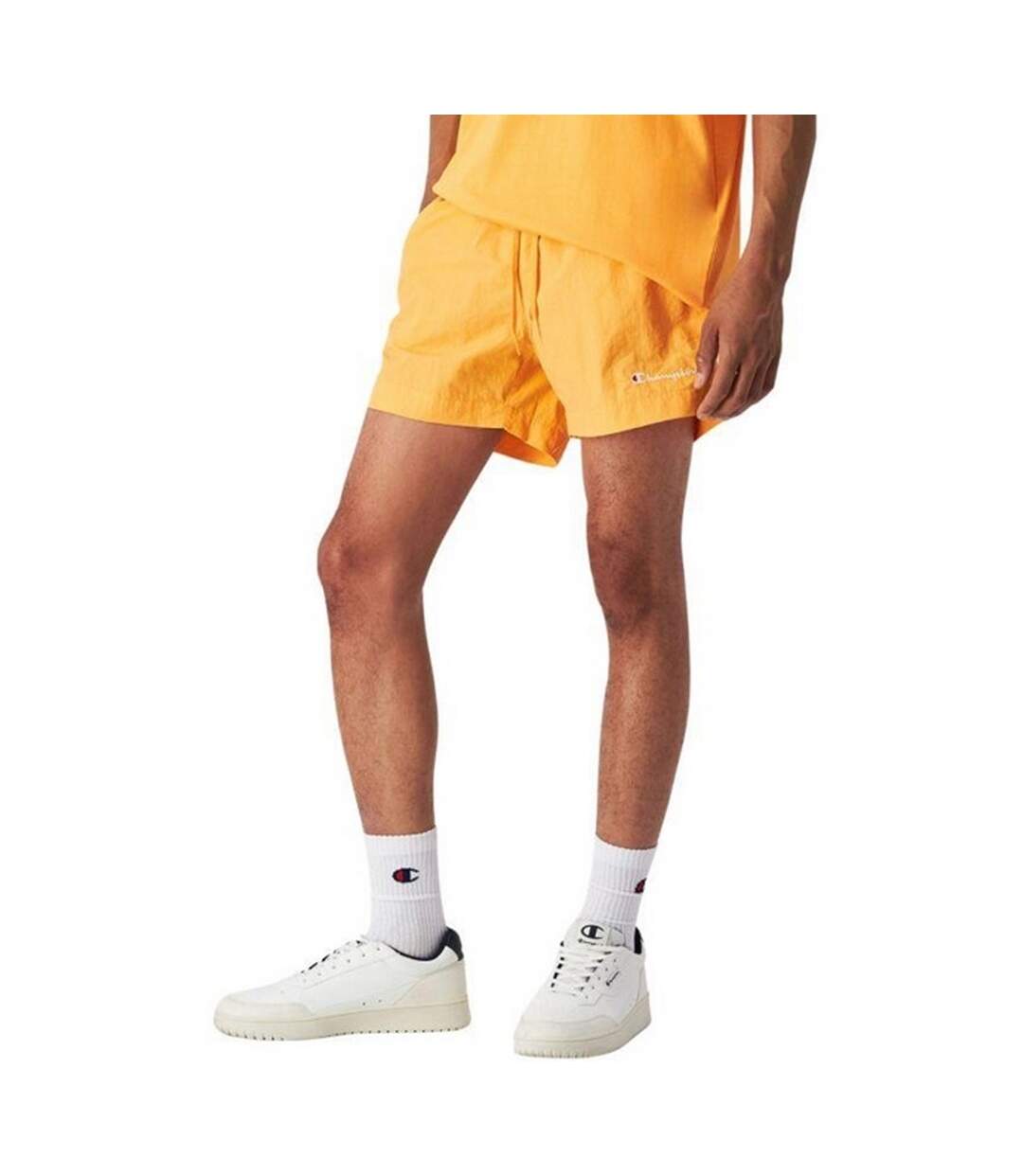 Short De Bain Motif/style Logo Brodé Homme Orange Champion-1