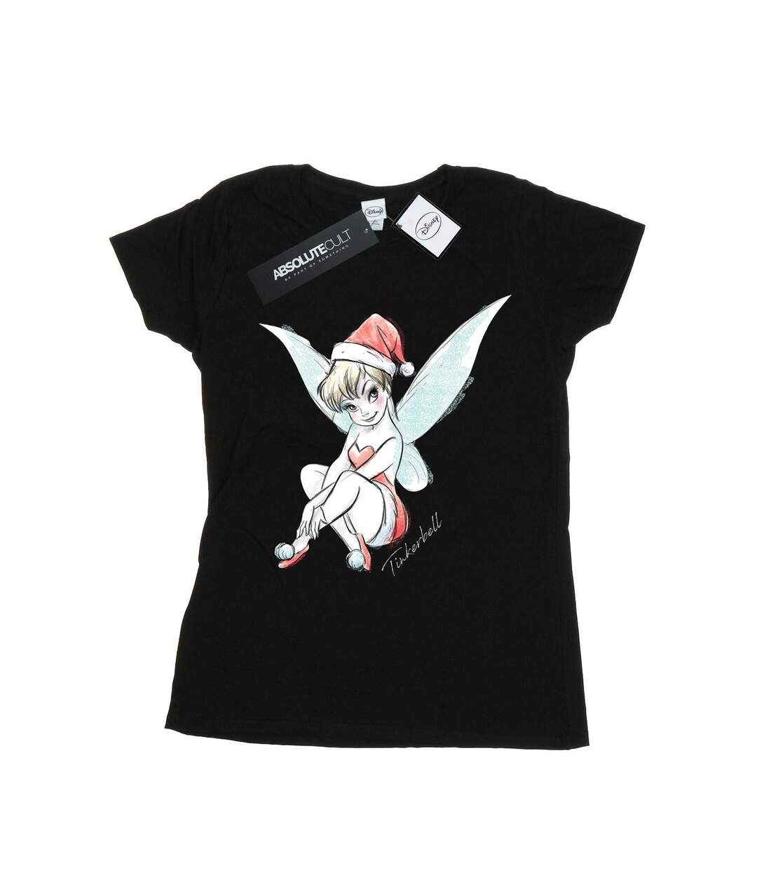 Disney T-shirt en coton Femme/Femme Fée Clochette de Noël (Noir) - UTBI43841-1