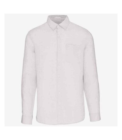 Native Spirit Mens Linen Long-Sleeved Shirt (White) - UTPC6777