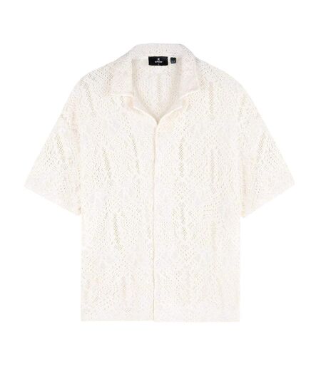Mens Cotton Crochet Detail Shirt Off White Represent
