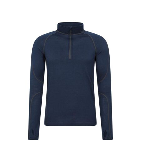 Mens Asgard Iii Merino Wool Thermal Top Dark Blue Mountain Warehouse