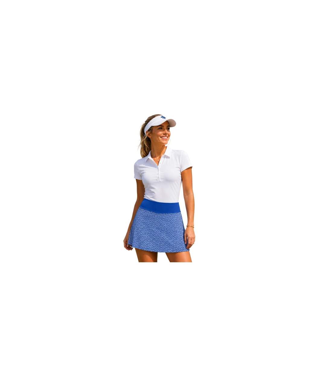 Womens/ladies Patterned Knitted Golf Skort Pink Puma-1