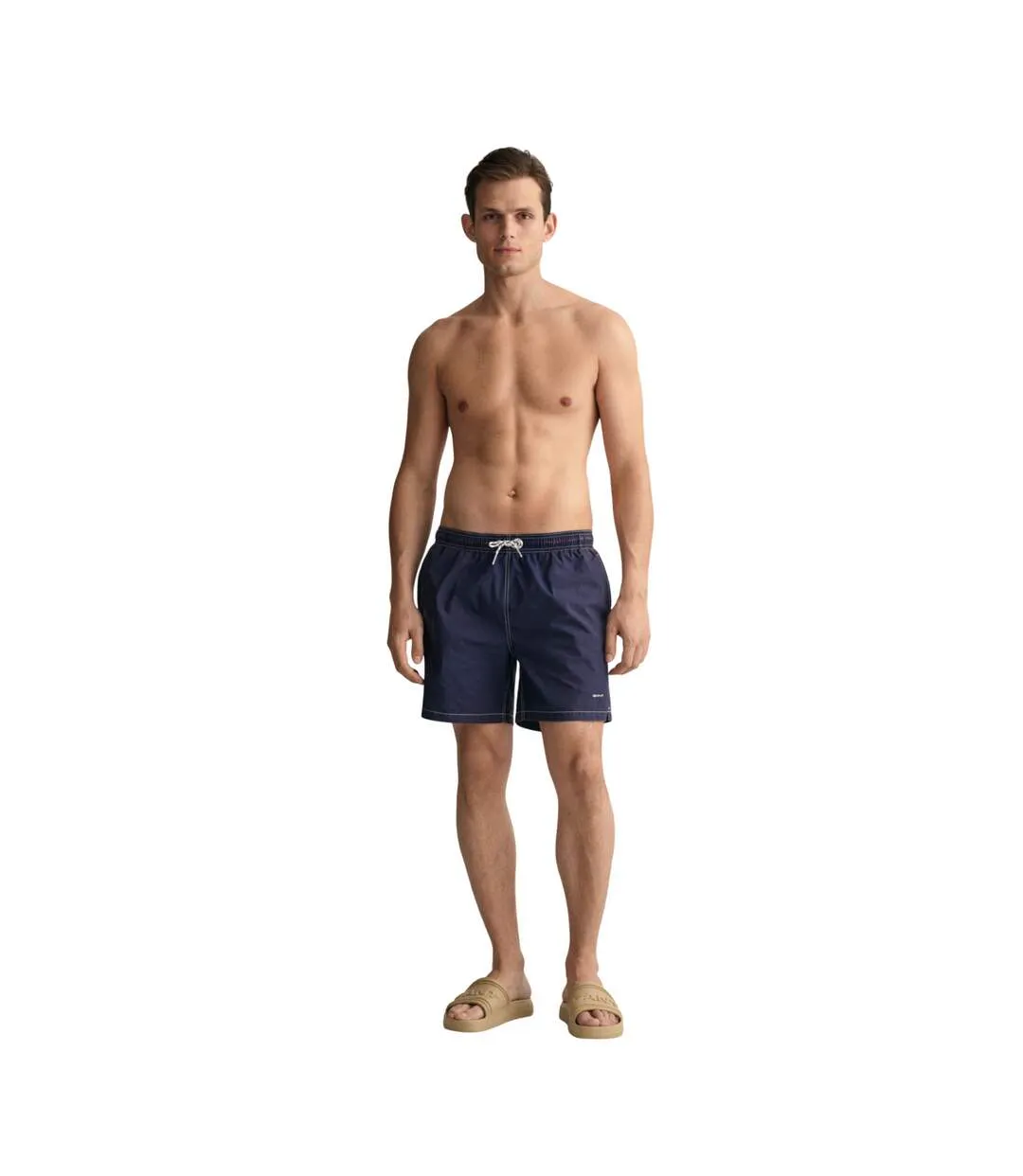 Mens Plain Classic Swim Shorts Blue Gant-1
