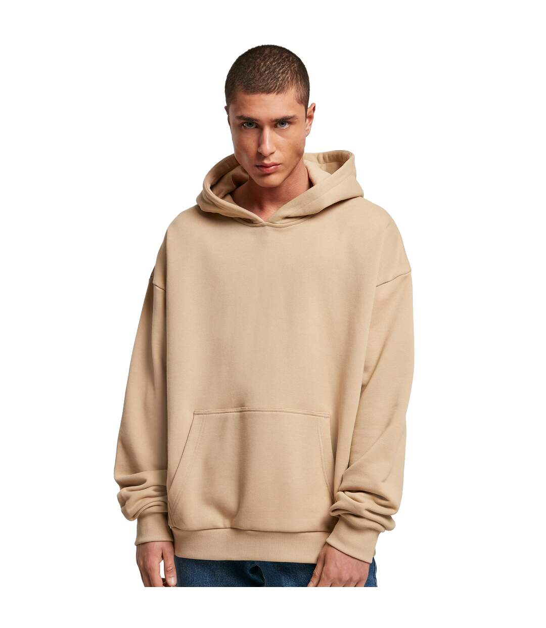 Sweat à capuche homme beige Build Your Brand-4