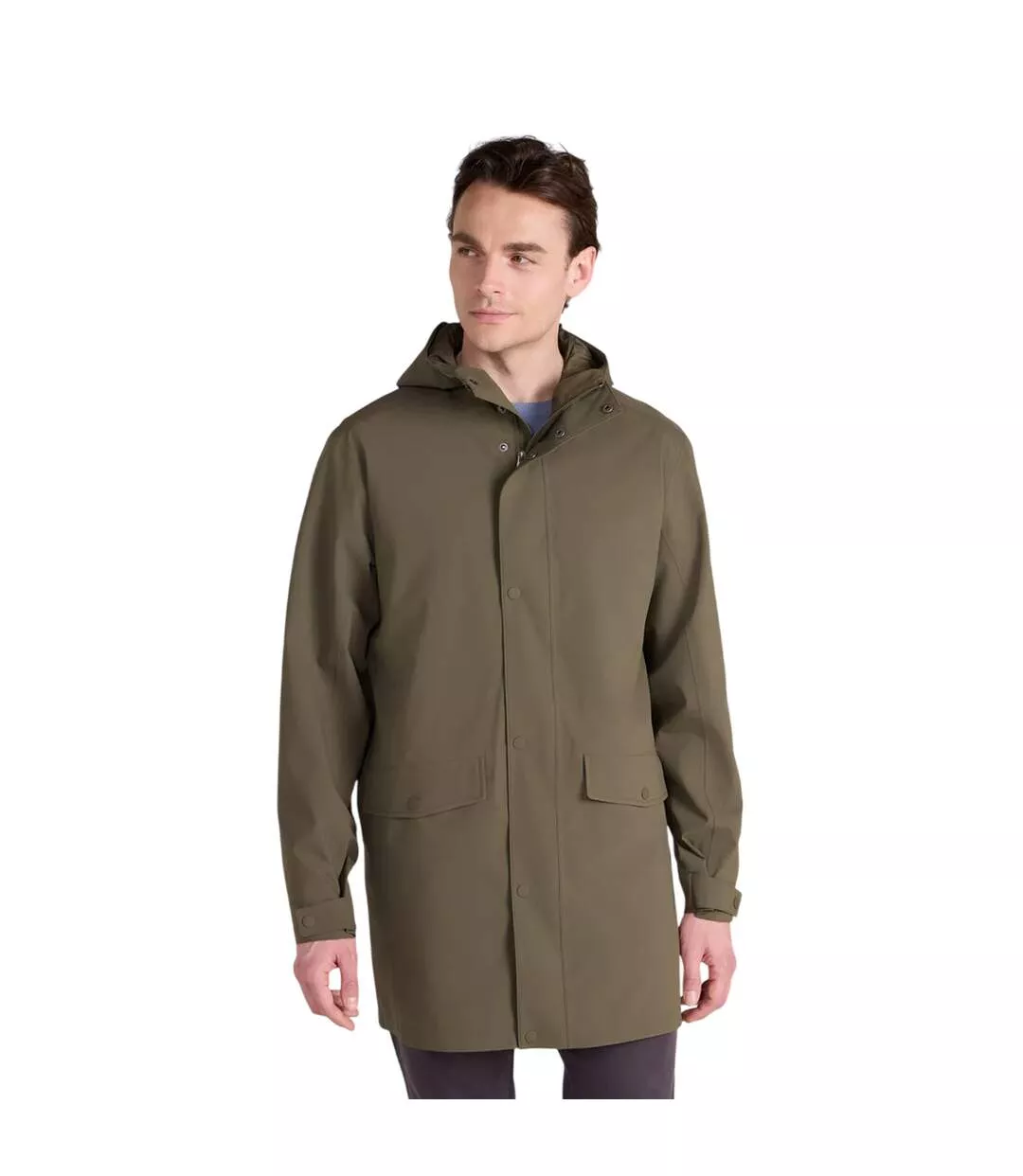 Mens Hyde Long Waterproof Jacket Khaki Green Animal-2