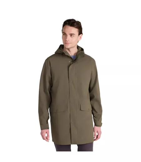 Mens Hyde Long Waterproof Jacket Khaki Green Animal