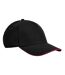Casquette De Baseball Motif/style 5 Panneaux Earthaware Classic Noir Rouge Classique Beechfield-1