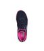 Womens/ladies Flex Appeal 5.0 Fresh Touch Leather Trainers Navy Hot Pink Skechers-4