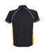 Mens Performance Piped Polo Shirt Black Amber White Finden And Hales-2