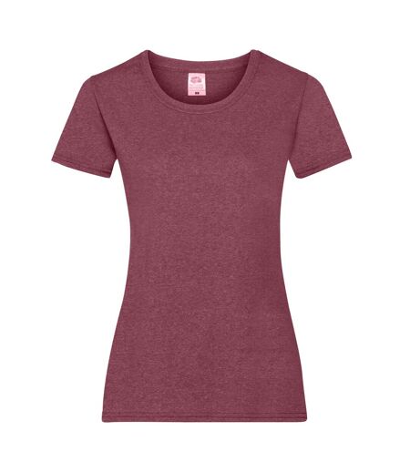 T-shirt Valueweight Femme Bordeaux Chiné Fruit Of The Loom