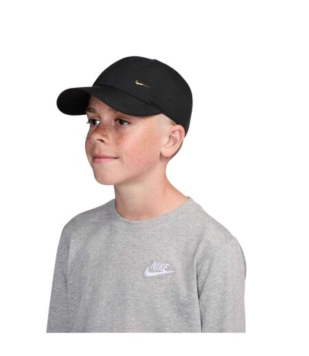 Childrens/kids Swoosh Cap Black Gold Nike