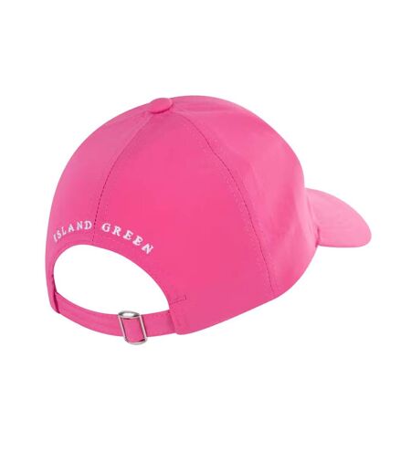 Womens/ladies diamante logo baseball cap pink Island Green