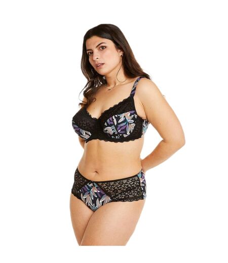 Soutien-gorge à armatures grand maintien noir/parme Elisa