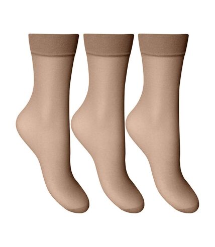 Joanna Gray - Chaussettes invisibles (3 paires) - Femme (Marron) - UTLW414