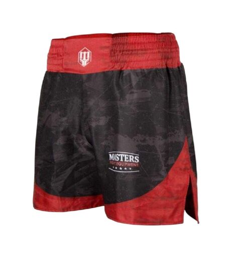 Short De Boxe Motif/style Camouflage Wako Approved Homme Noir Rouge Masters