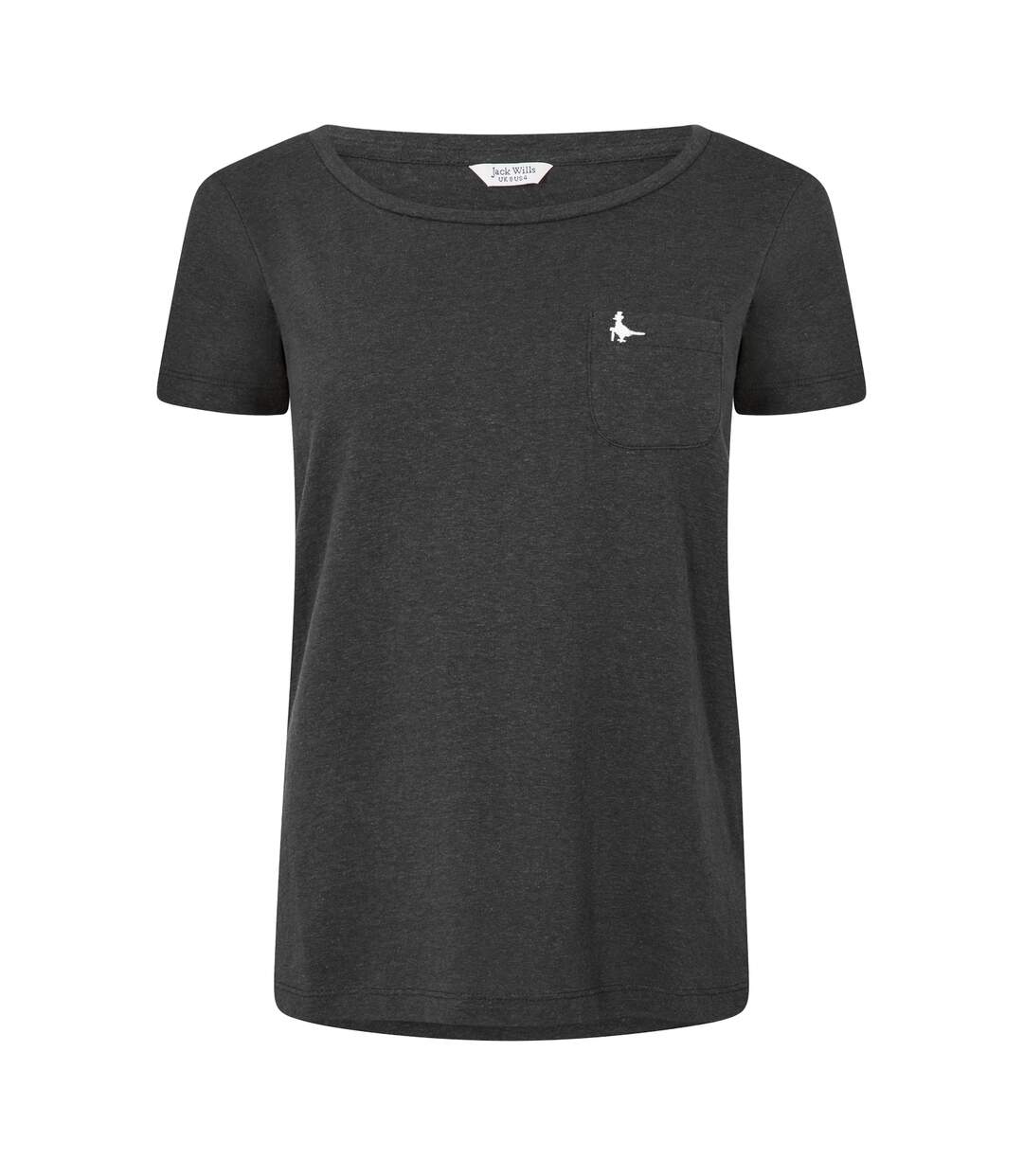 Womens/ladies Fullford Chest Pocket T-shirt Black Jack Wills-2