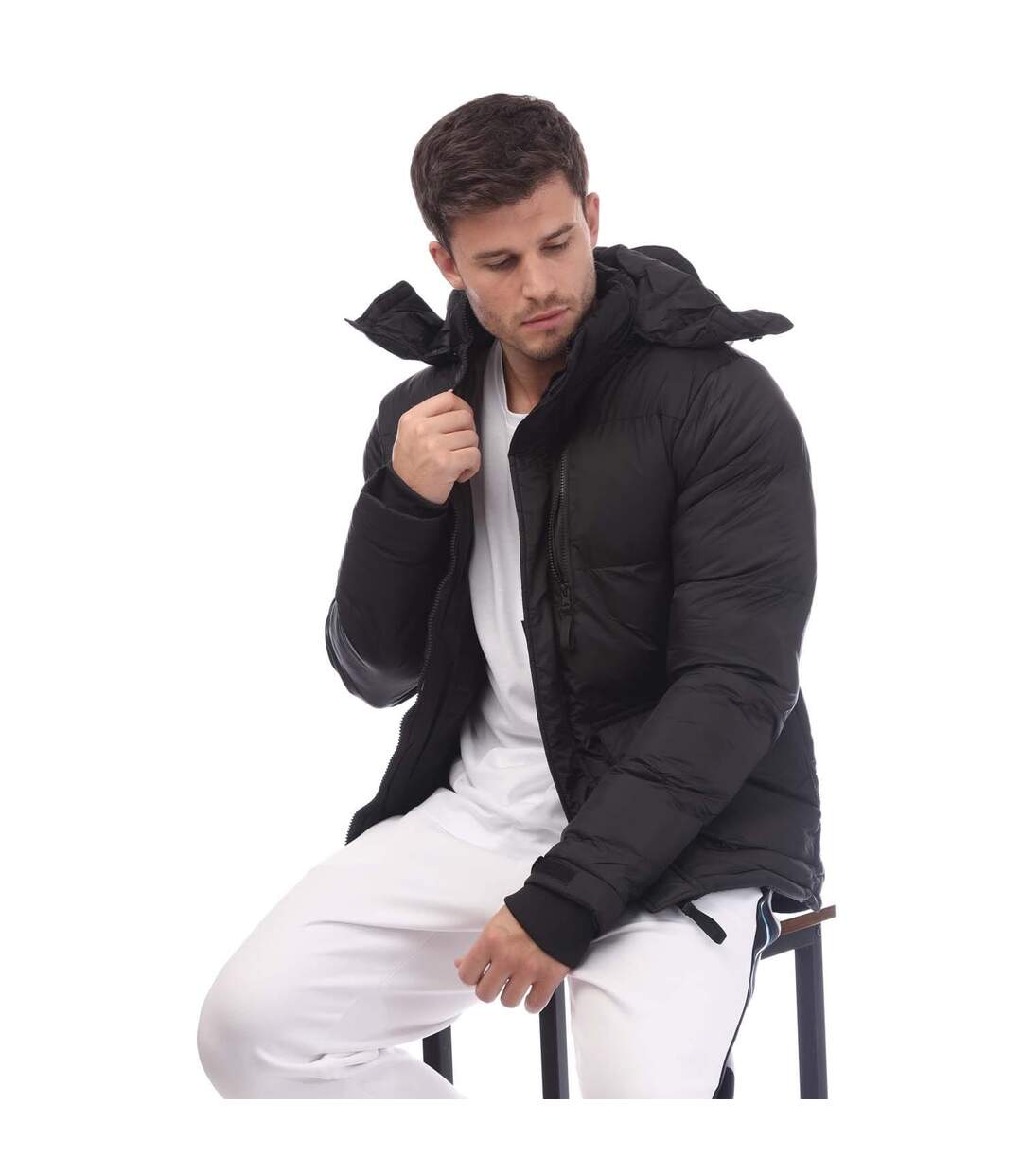 Mens Padded Puffer Jacket Black Loyalty & Faith-1