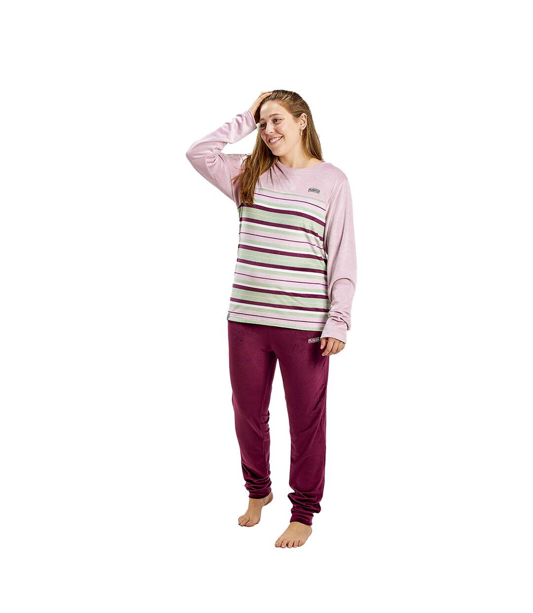 Winter pajamas long sleeve velvet MU5 women