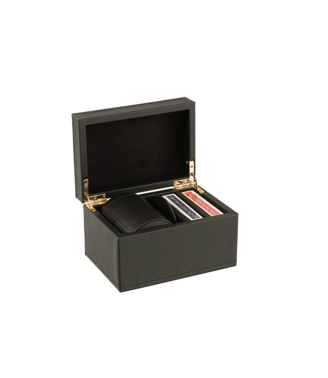 Boîte Jeux de Cartes Ezra 17cm Noir-3