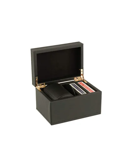 Boîte Jeux de Cartes Ezra 17cm Noir