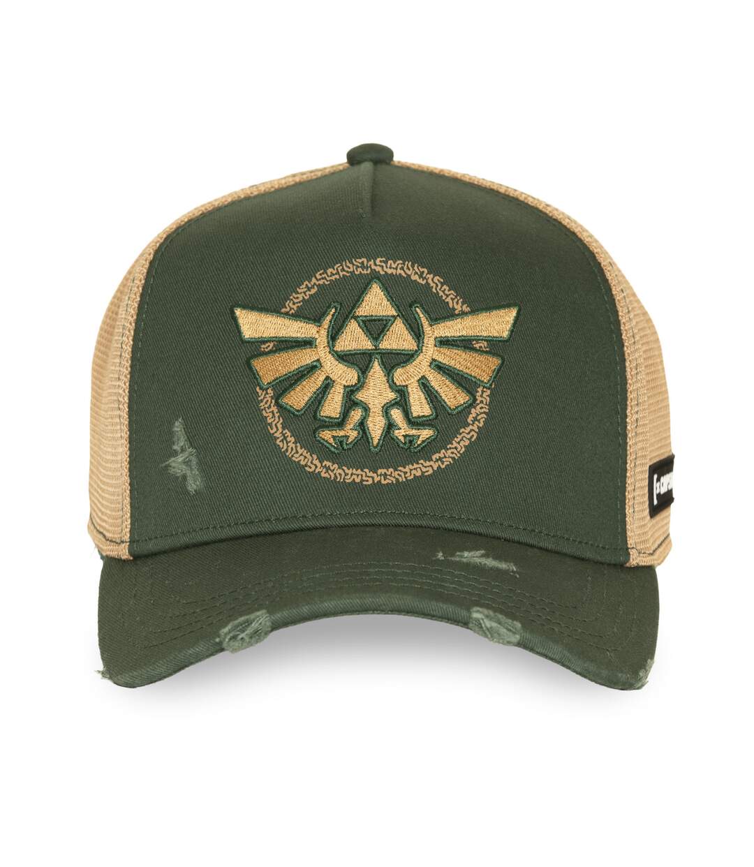 Casquette trucker premium effet usé avec filet et patch Zelda Link Capslab-2
