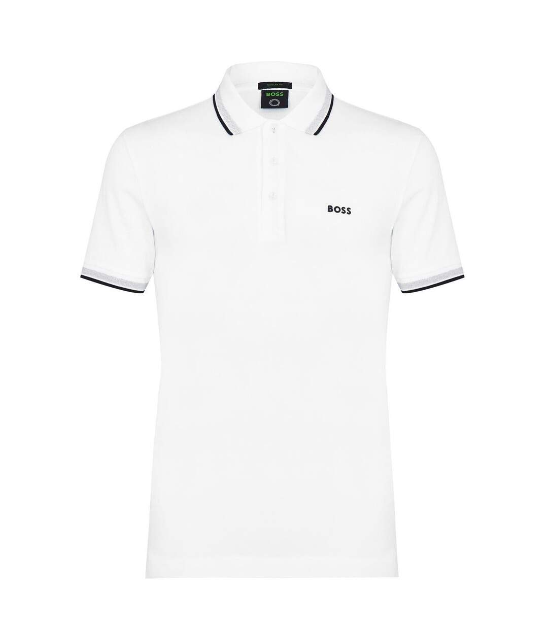Mens Paddy Contrast Tipped Polo Shirt Off White Boss-1