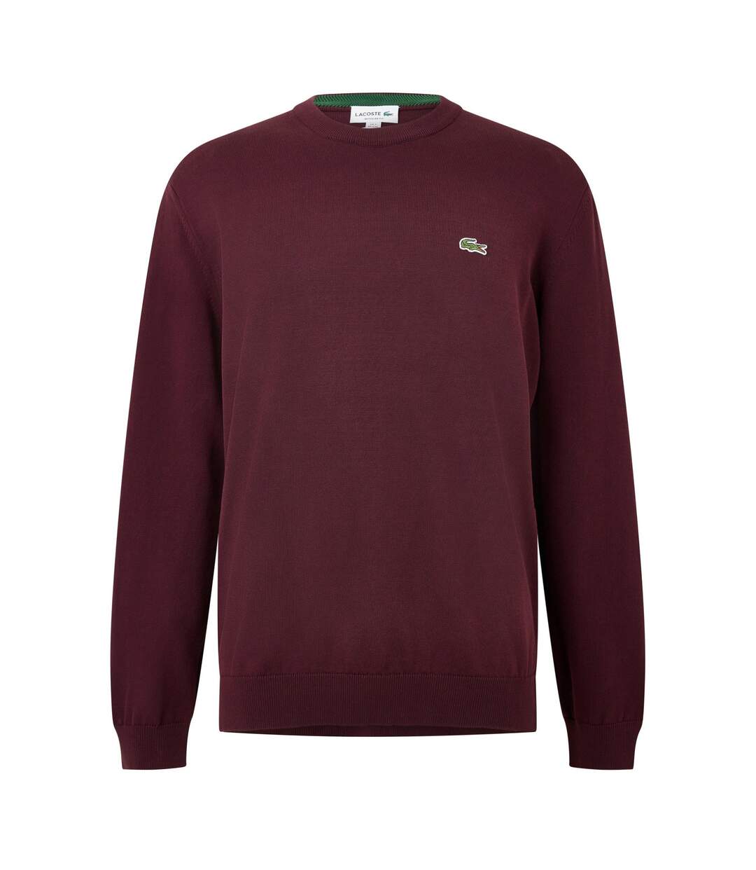 Mens Logo Crew Neck Jumper Burgundy Lacoste-2