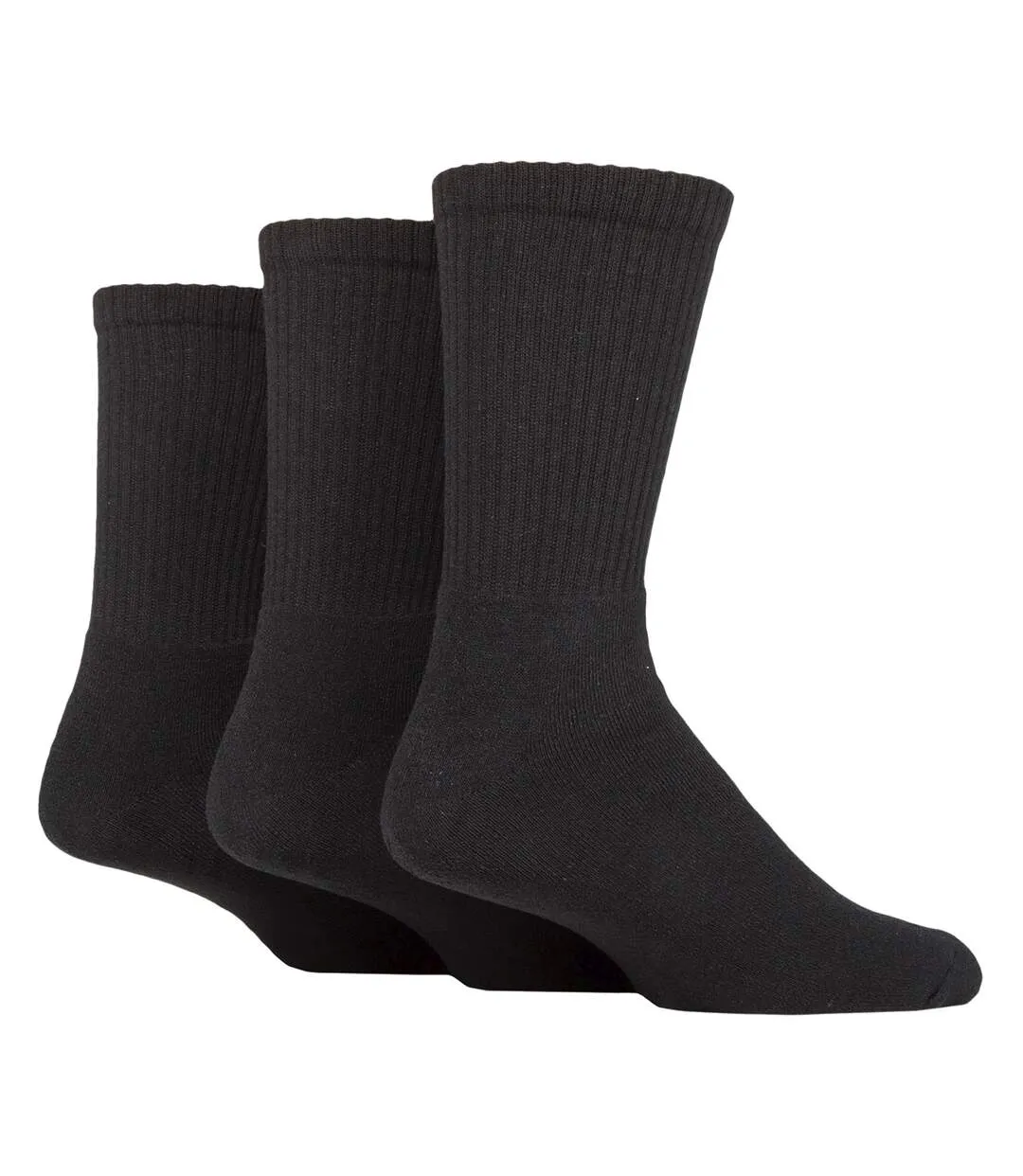 3 Pack Mens Plain Crew Sport Socks - Soft Cotton Everyday Athletic Socks-1