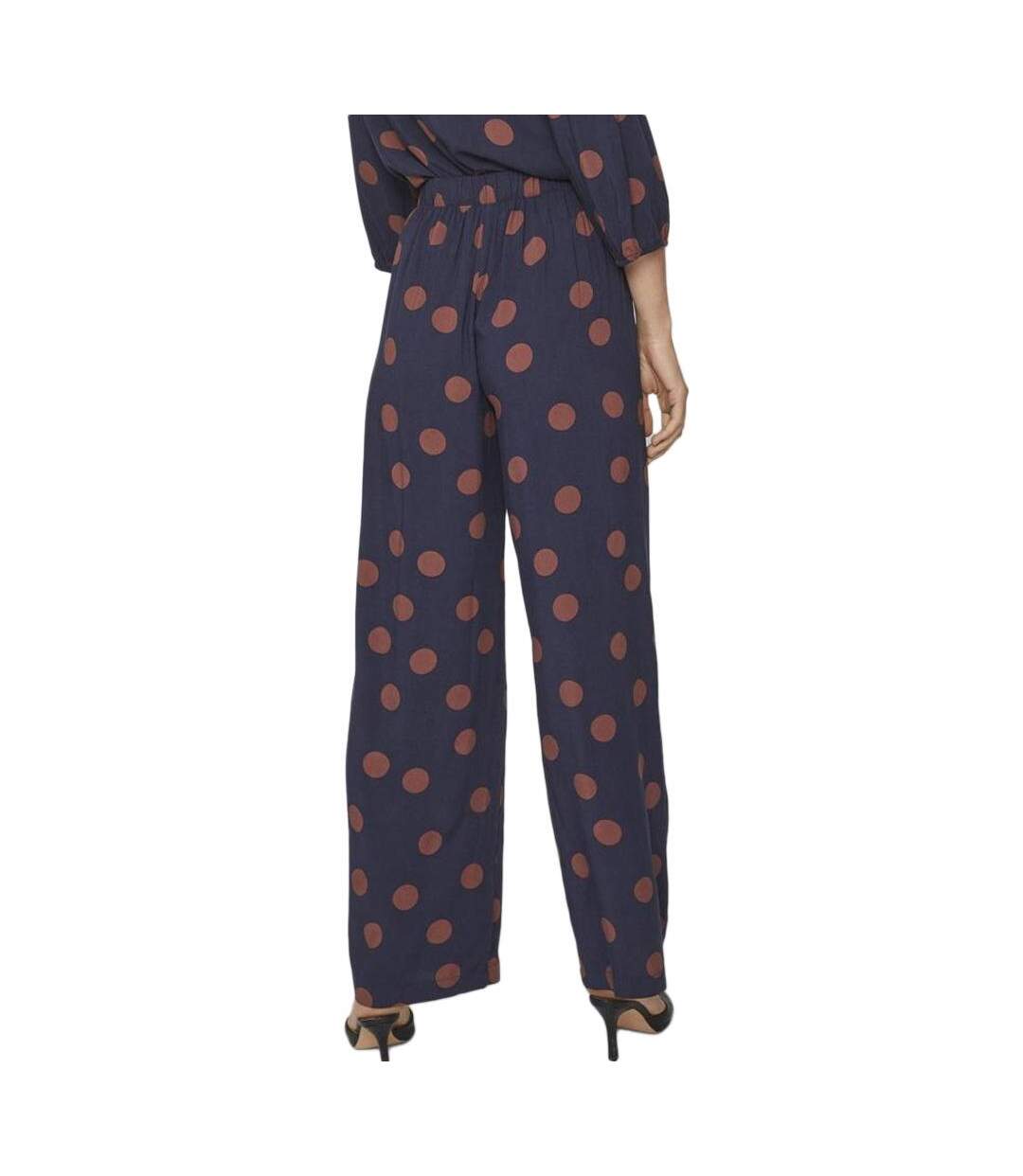 Pantalon fluide marine femme vila rosa-2