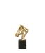 Tête de Cheval Ajourée sur Socle Hollywood 26cm Doré-3